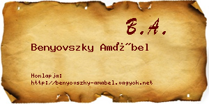Benyovszky Amábel névjegykártya